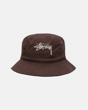 Cappelli Stussy Bucket Big Stock Cioccolato | 96021-ZNGY