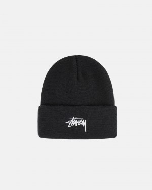 Cappelli Stussy Cuff Beanie Stock Nere | 65109-CDTA