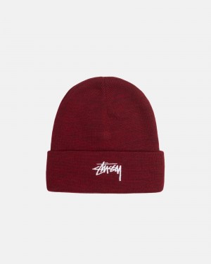 Cappelli Stussy Cuff Beanie Stock Rosse | 56129-GBIZ