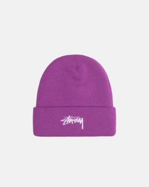 Cappelli Stussy Cuff Beanie Stock Viola | 02149-DNIZ