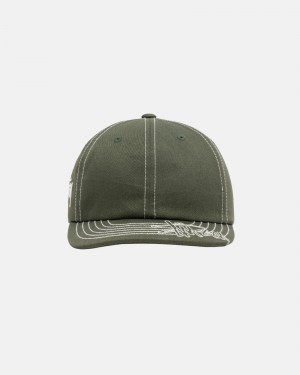 Cappelli Stussy Low Pro Basic Stitch Strapback Verde Oliva | 02615-YLBE