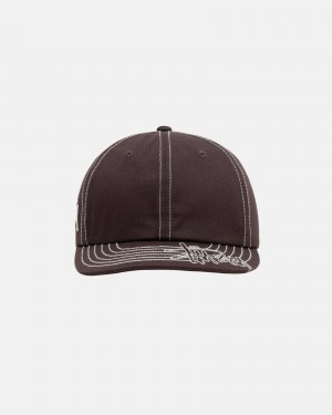 Cappelli Stussy Low Pro Basic Stitch Strapback Marroni | 26540-QHWY