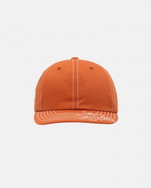 Cappelli Stussy Low Pro Basic Stitch Strapback Arancioni | 29857-ZXTA