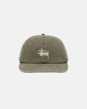 Cappelli Stussy Low Pro Basic Washed Strapback Verde Oliva | 69312-EMOH