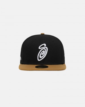 Cappelli Stussy New Era 59fifty Curly S Nere Oro | 64135-WKXD