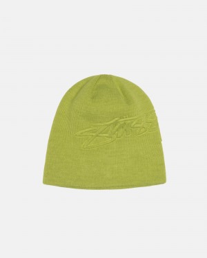 Cappelli Stussy Skullcap Embossed Smooth Stock Verdi Chiaro | 43601-IOHP