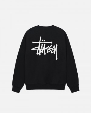 Felpe Stussy Basic Stüssy Crew Nere | 49185-LMQD