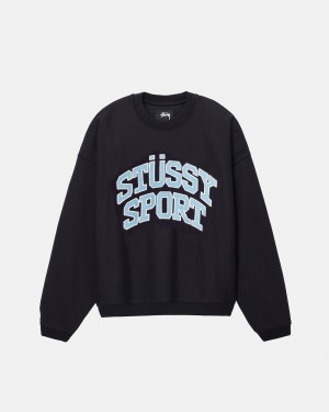 Felpe Stussy Sportive Relaxed Oversized Crew Nere | 68759-XWZL