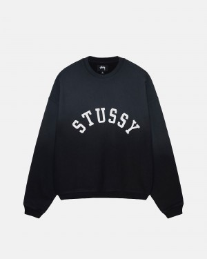 Felpe Stussy Sun Faded Oversized Crew Nere | 49037-YCQB