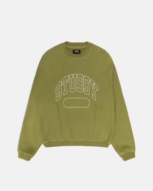 Felpe Stussy Varsity Oversized Crew Verdi | 20419-EYQS