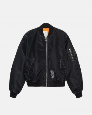 Giacche Stussy Built Reversible Bomber Nere | 58642-FAZG