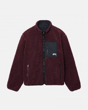 Giacche Stussy Sherpa Reversible Bordeaux | 52807-CWQX