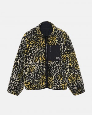 Giacche Stussy Sherpa Reversible Gialle Leopardate | 81539-XADR