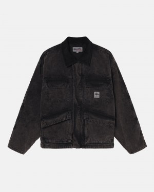 Giacche Stussy Shop Washed Tela Nere | 31469-DVYU