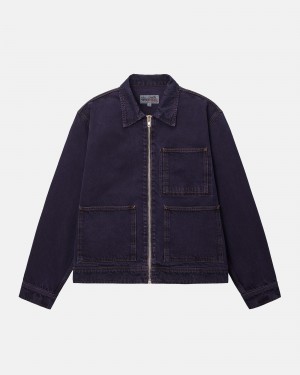 Giacche Stussy Zip Lavoro Denim Nere | 02178-IWBS