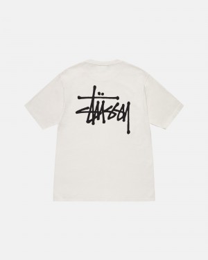 Magliette Stussy Basic Pigment Dyed Beige | 94507-QBKD