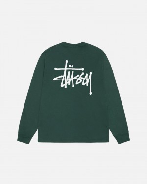 Magliette Stussy Basic Pigment Dyed Verdi | 95834-PMRQ