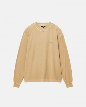 Magliette Stussy Lazy Ls Oro | 32061-QNZF