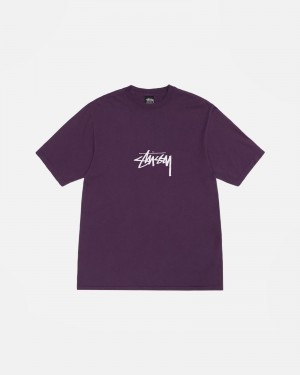 Magliette Stussy Small Stock Pigment Dyed Viola | 51867-SPVZ