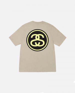 Magliette Stussy Ss-Link Khaki | 20965-ZLFD