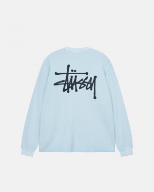 Maglioni Stussy Basic Stock Ls Thermal Blu Chiaro | 14237-WGRN