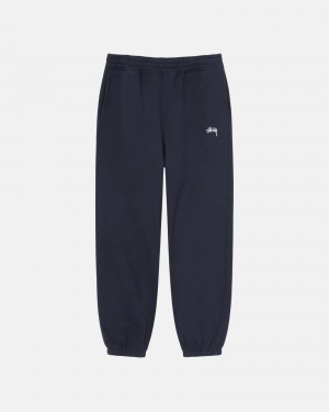 Pantaloni Tuta Stussy Stock Logo Blu Marino | 49812-YUPD