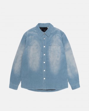 Shirts Stussy Faded Corduroy Blu | 78126-SNBC