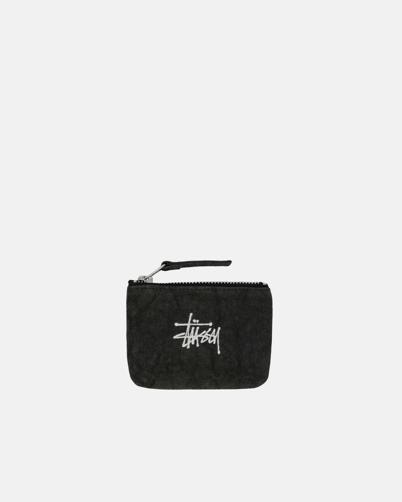 Borse Stussy Tela Coin Pouch Nere | 93815-DHSF