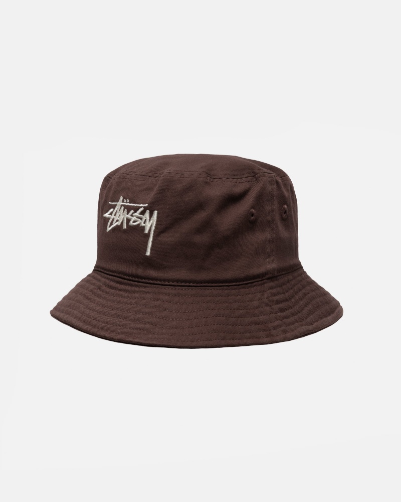 Cappelli Stussy Bucket Big Stock Cioccolato | 96021-ZNGY