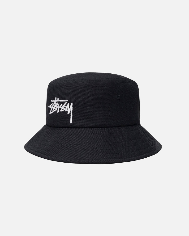 Cappelli Stussy Bucket Big Stock Nere | 70918-CRUL