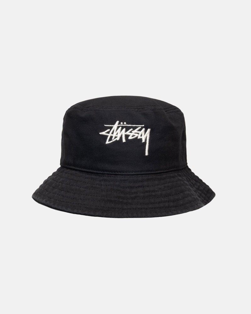 Cappelli Stussy Bucket Big Stock Nere | 70918-CRUL