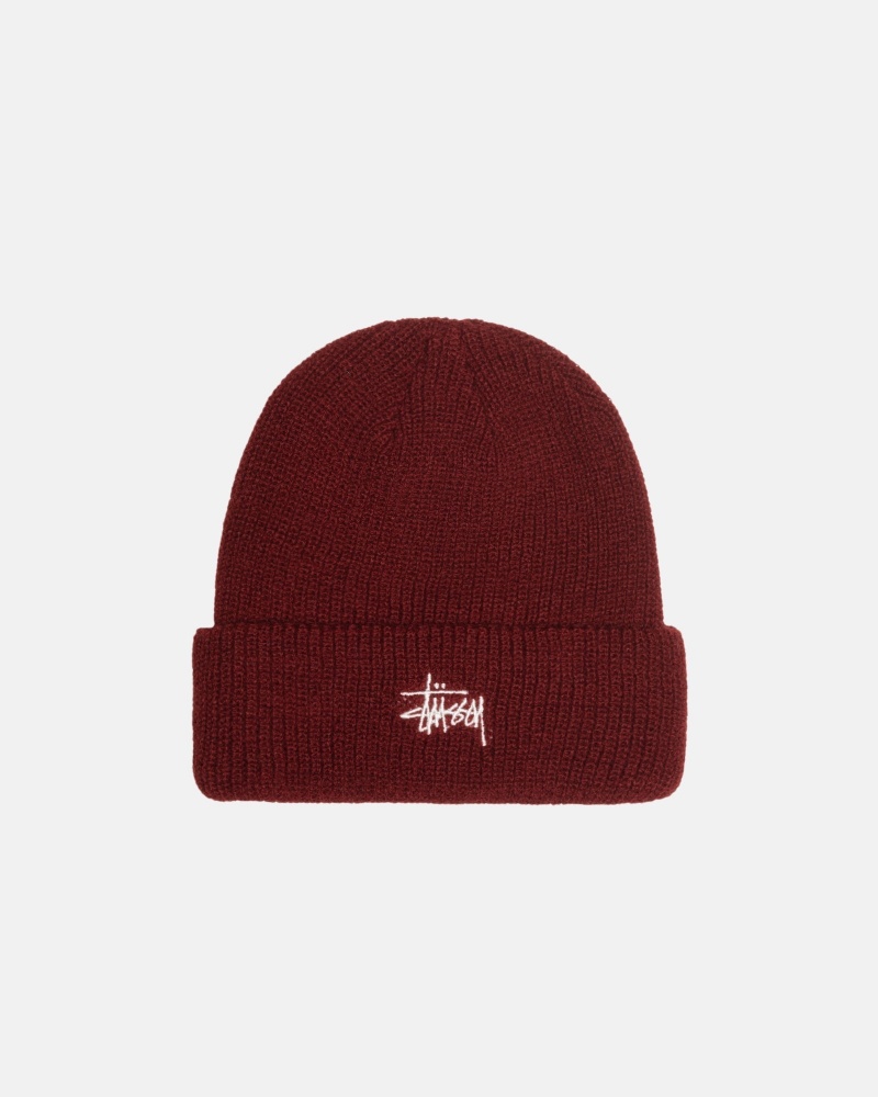 Cappelli Stussy Cuff Beanie Basic Rosse Scuro | 27046-VXTZ