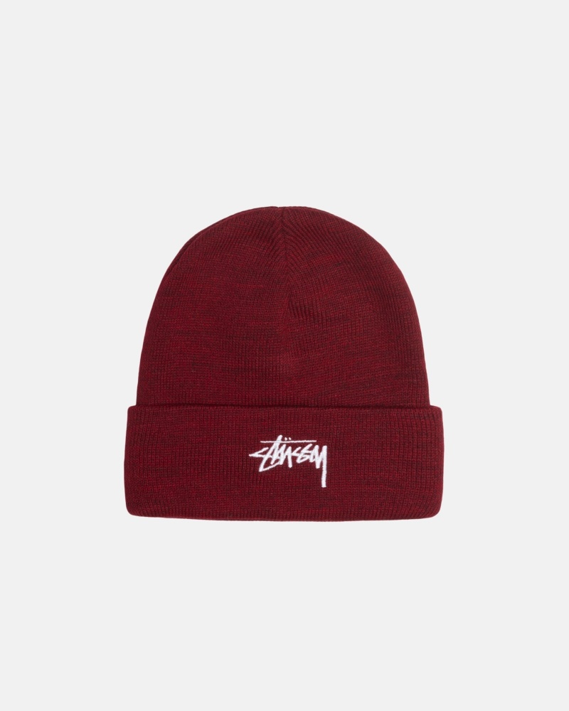 Cappelli Stussy Cuff Beanie Stock Rosse | 56129-GBIZ