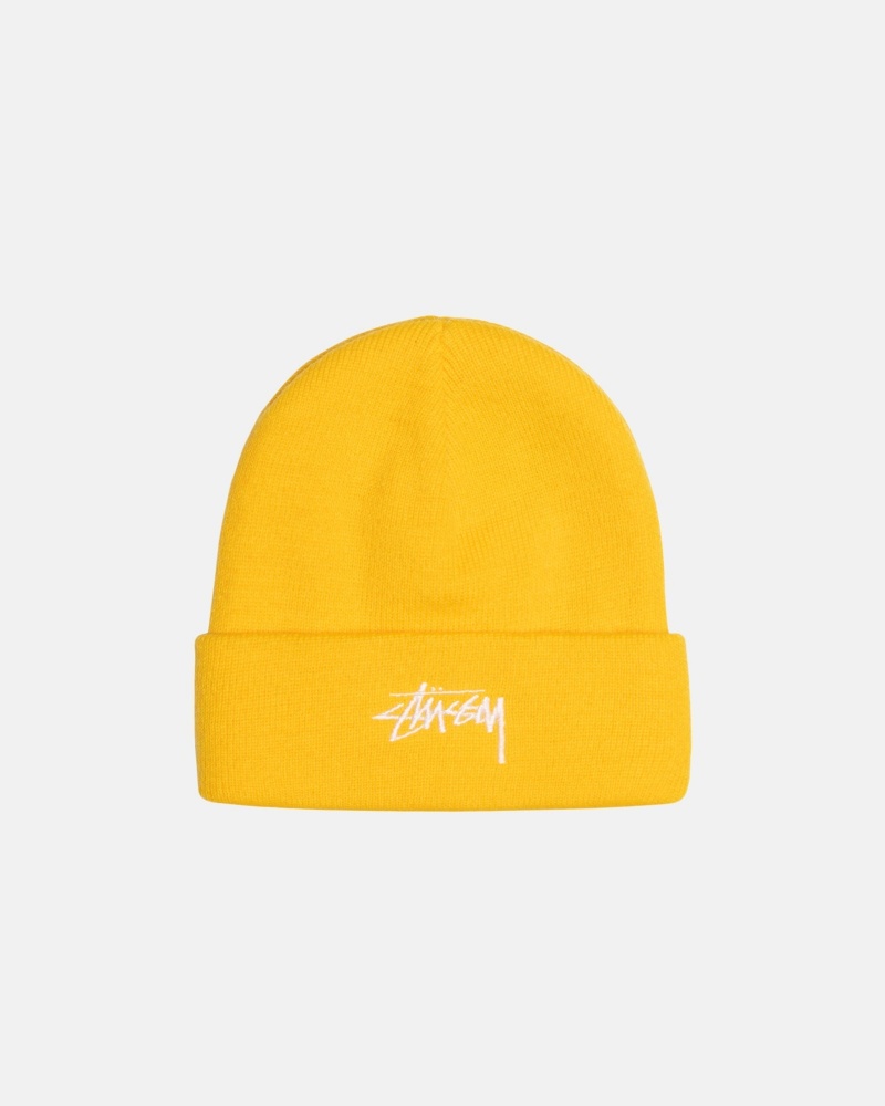 Cappelli Stussy Cuff Beanie Stock Senape | 28561-PXTQ