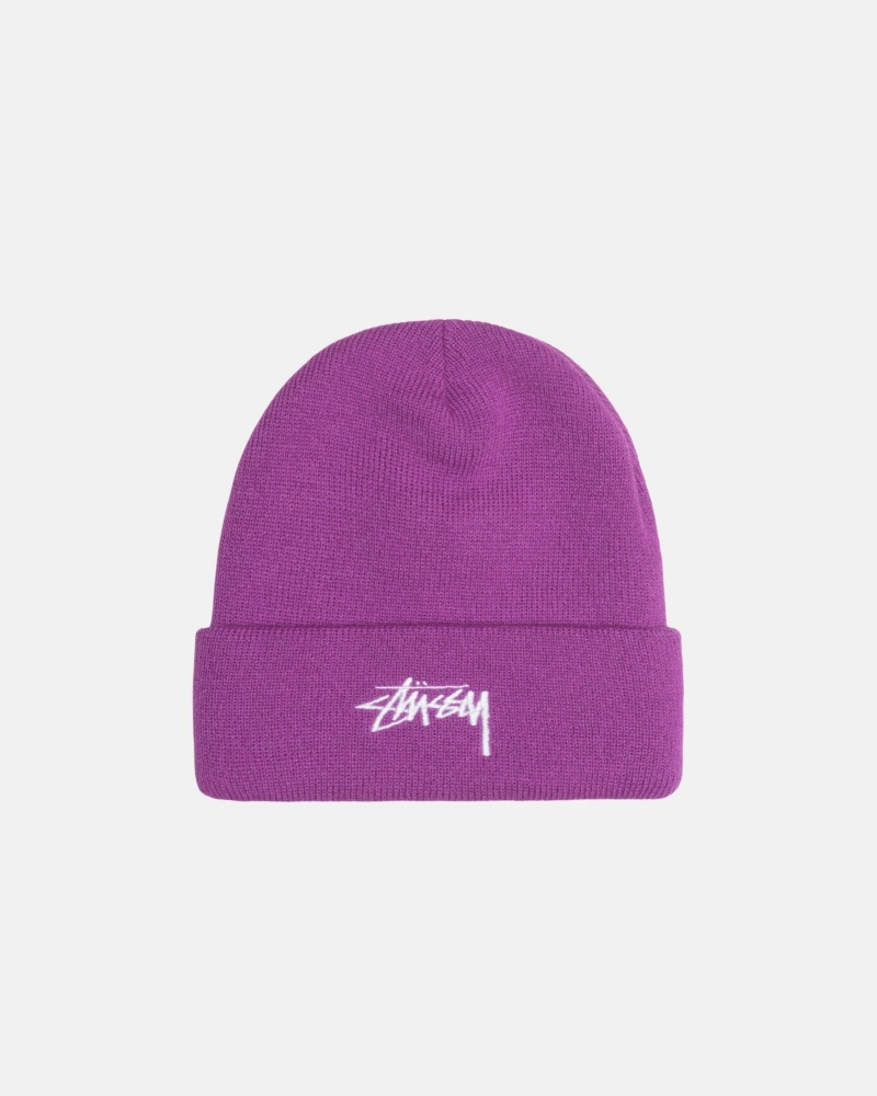 Cappelli Stussy Cuff Beanie Stock Viola | 02149-DNIZ