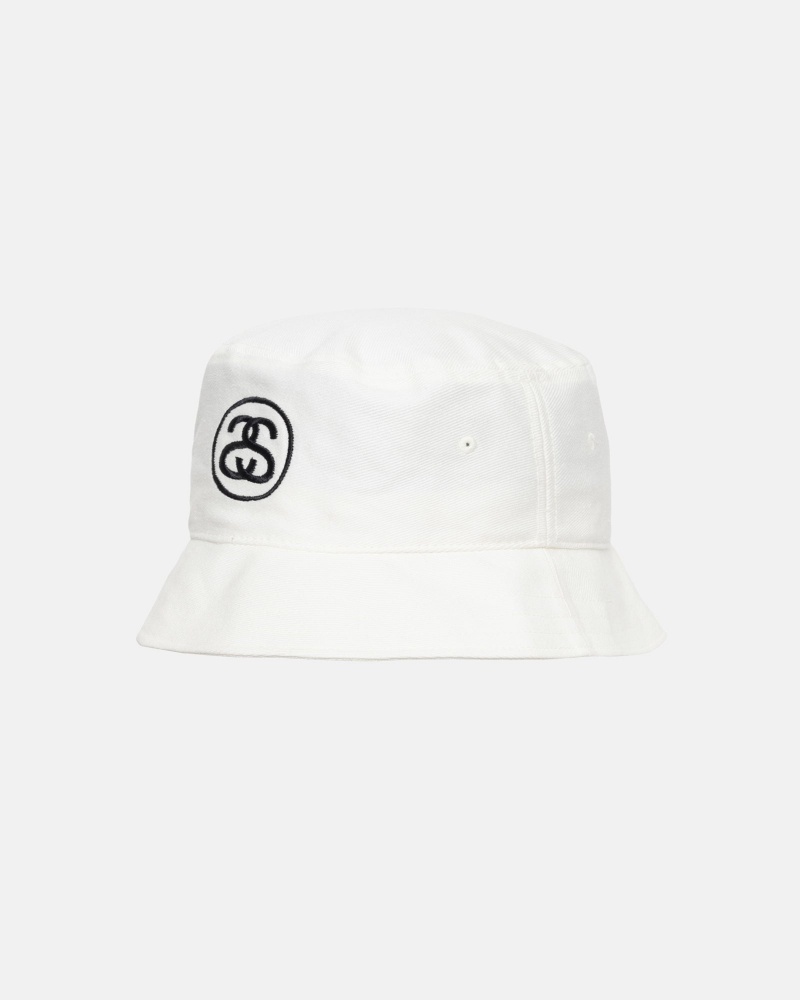 Cappelli Stussy Deep Bucket Ss Link Bianche | 02391-WYFD