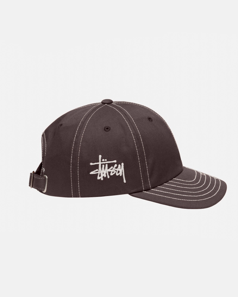 Cappelli Stussy Low Pro Basic Stitch Strapback Marroni | 26540-QHWY