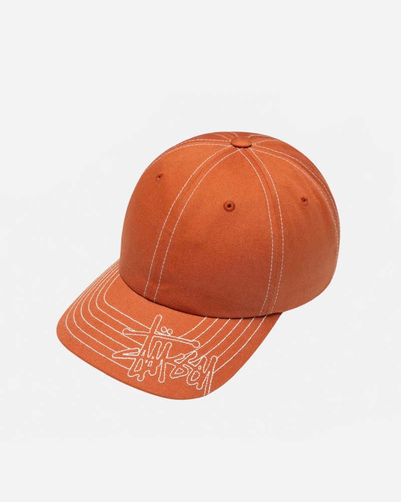 Cappelli Stussy Low Pro Basic Stitch Strapback Arancioni | 29857-ZXTA