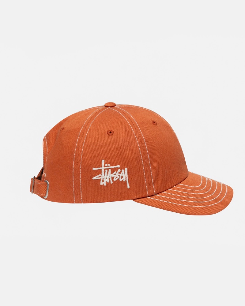 Cappelli Stussy Low Pro Basic Stitch Strapback Arancioni | 29857-ZXTA