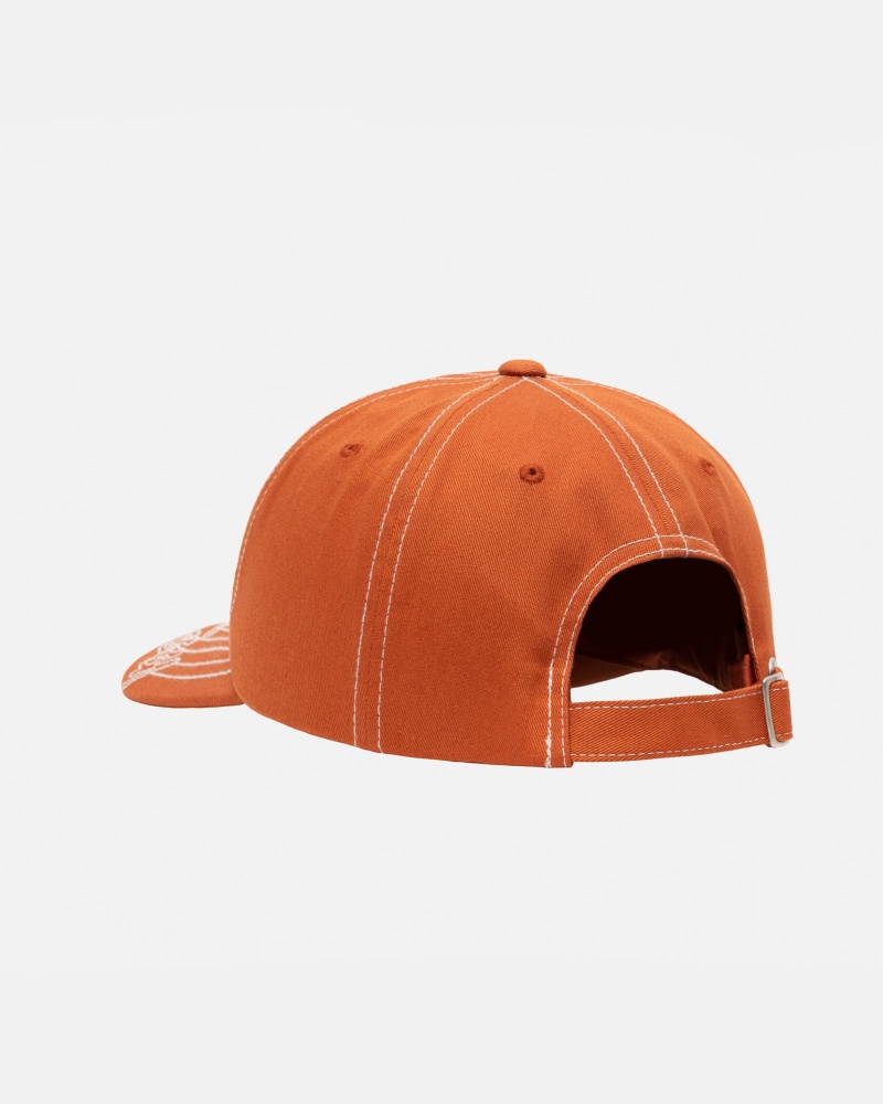 Cappelli Stussy Low Pro Basic Stitch Strapback Arancioni | 29857-ZXTA