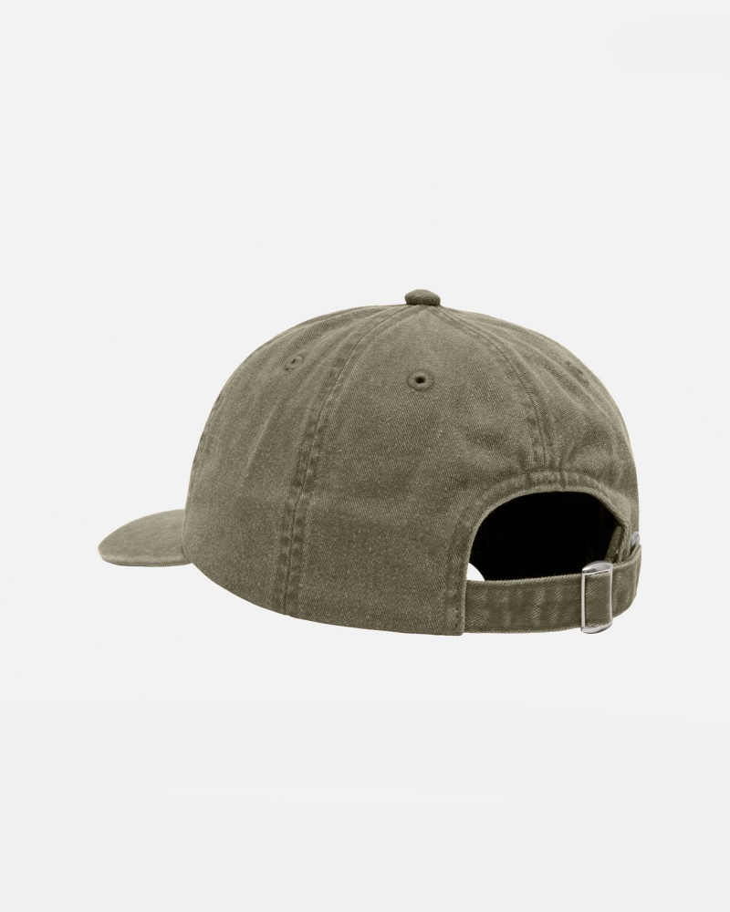 Cappelli Stussy Low Pro Basic Washed Strapback Verde Oliva | 69312-EMOH