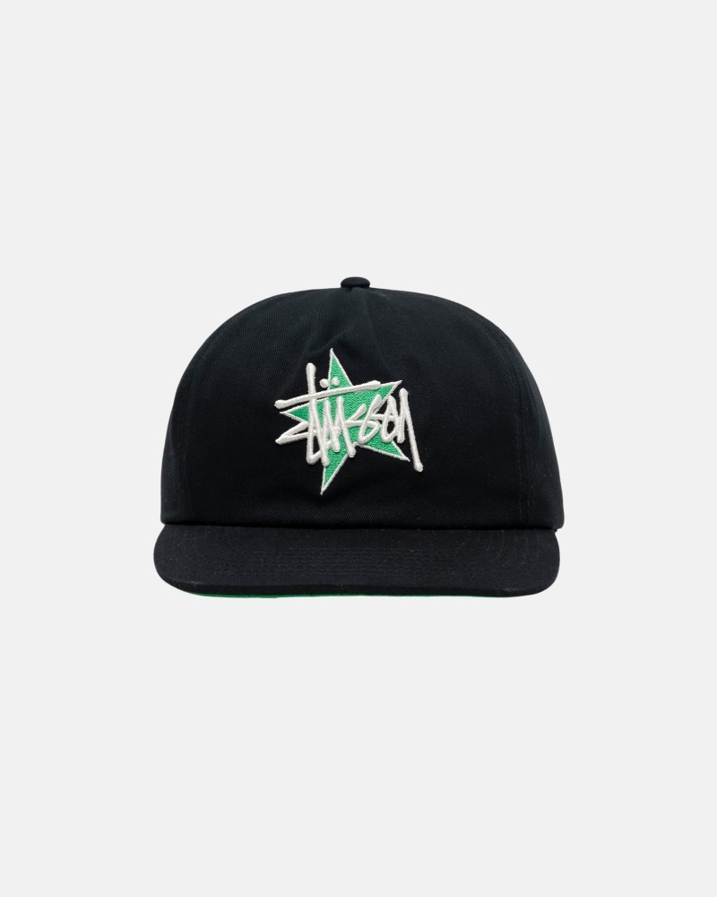 Cappelli Stussy Mid-Depth Basic Star Strapback Nere | 34879-EGHT