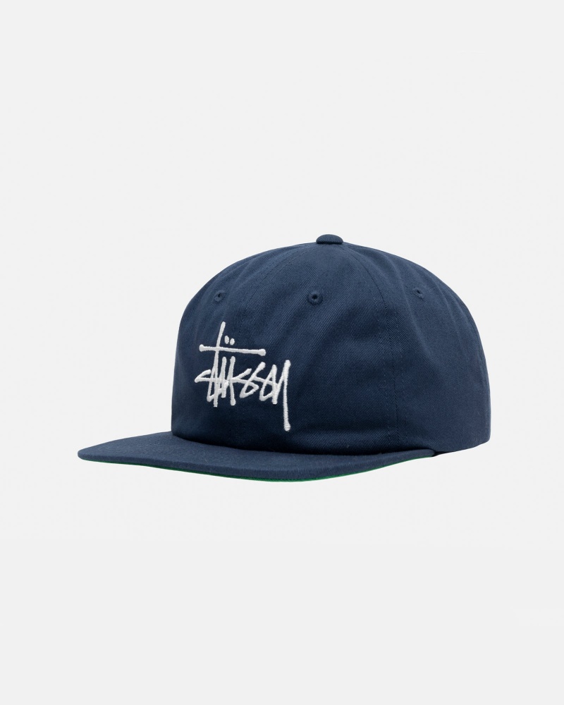 Cappelli Stussy Mid-Depth Basic Strapback Blu Marino | 25701-DTJK