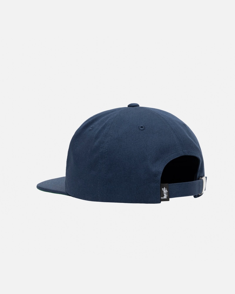 Cappelli Stussy Mid-Depth Basic Strapback Blu Marino | 25701-DTJK