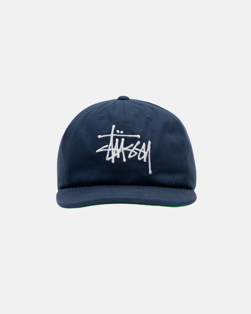 Cappelli Stussy Mid-Depth Basic Strapback Blu Marino | 25701-DTJK