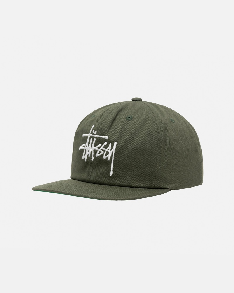 Cappelli Stussy Mid-Depth Basic Strapback Verde Oliva | 29615-MRXN