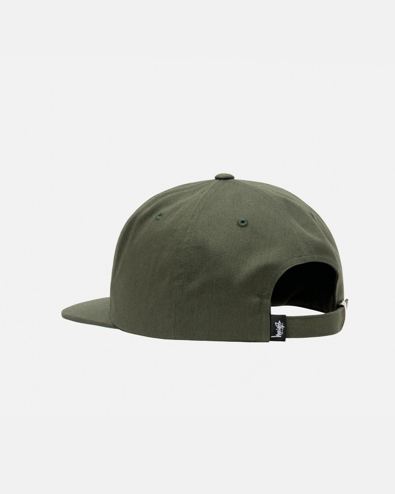 Cappelli Stussy Mid-Depth Basic Strapback Verde Oliva | 29615-MRXN