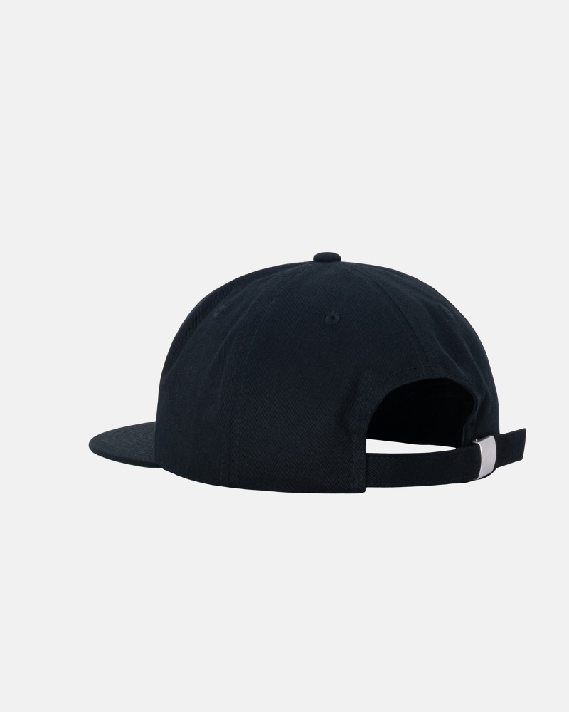 Cappelli Stussy Mid-Depth Stu Arch Strapback Nere | 21084-NREV