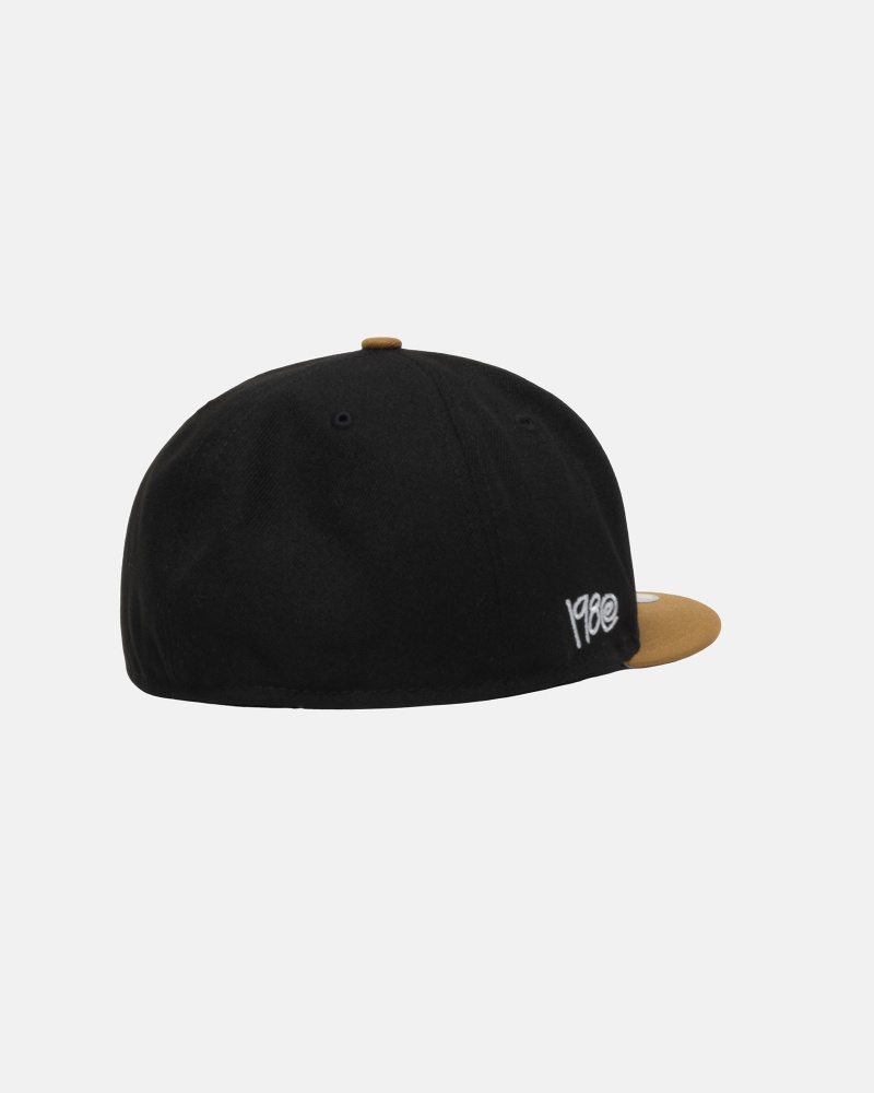 Cappelli Stussy New Era 59fifty Curly S Nere Oro | 64135-WKXD