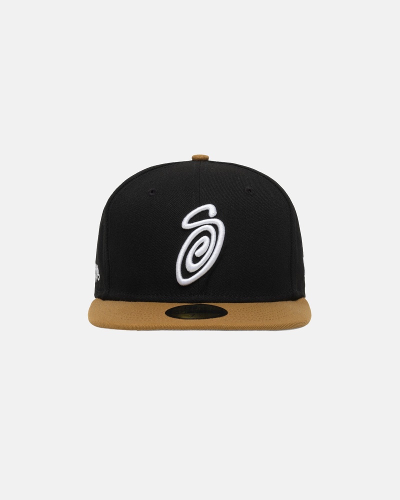 Cappelli Stussy New Era 59fifty Curly S Nere Oro | 64135-WKXD